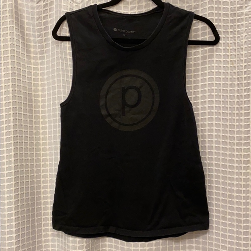 Pure Barre black on black Logo tank top